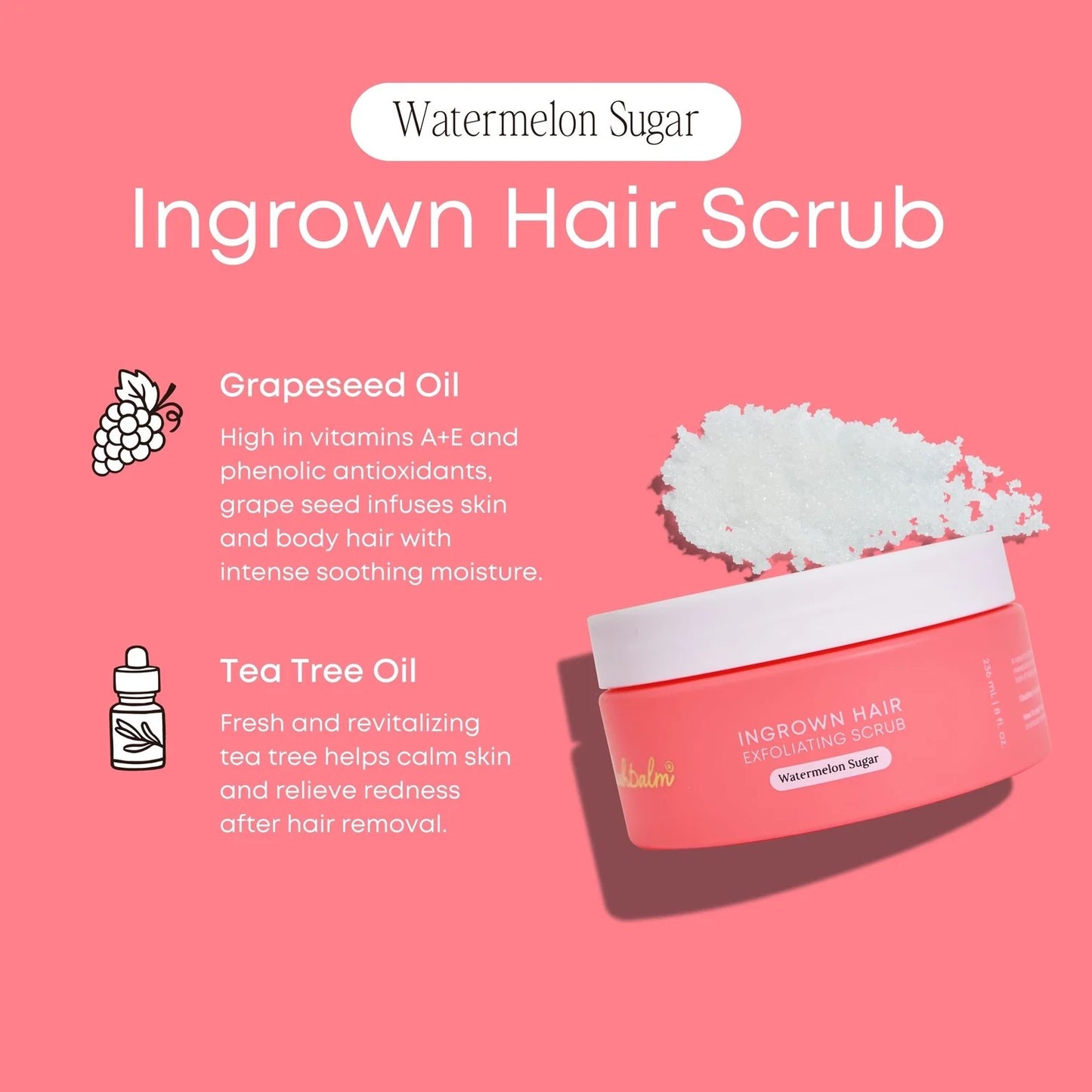 Bushbalm Ingrown Hair Exfoliating Scrub - Watermelon Sugar