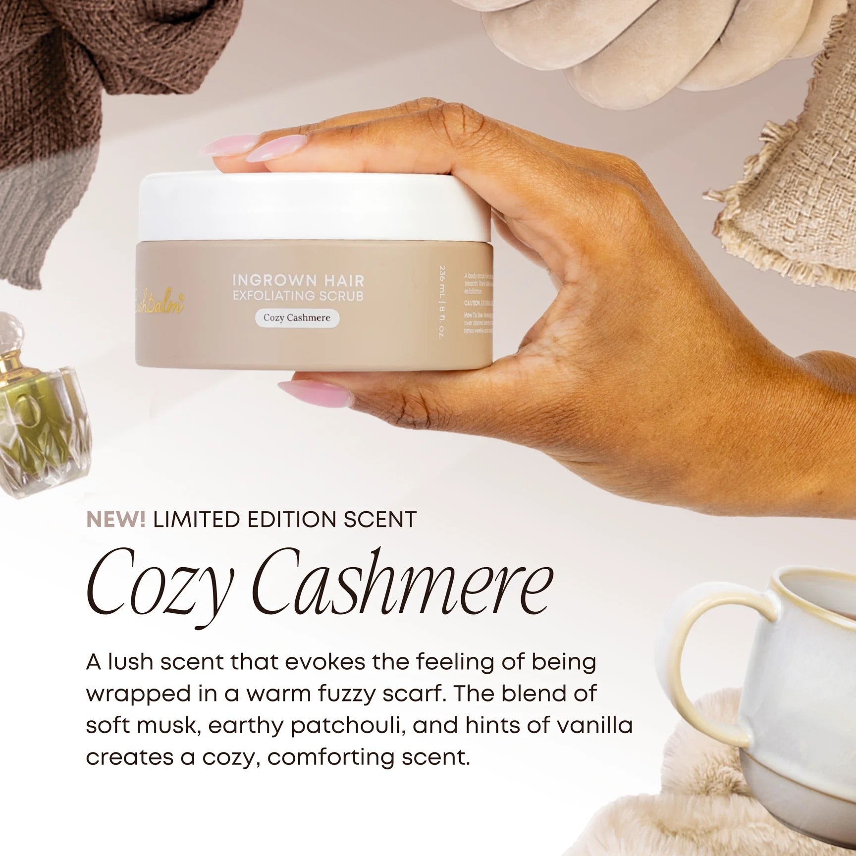 Bushbalm Ingrown Hair Exfoliating Scrub - Cozy Cashmere – Aura