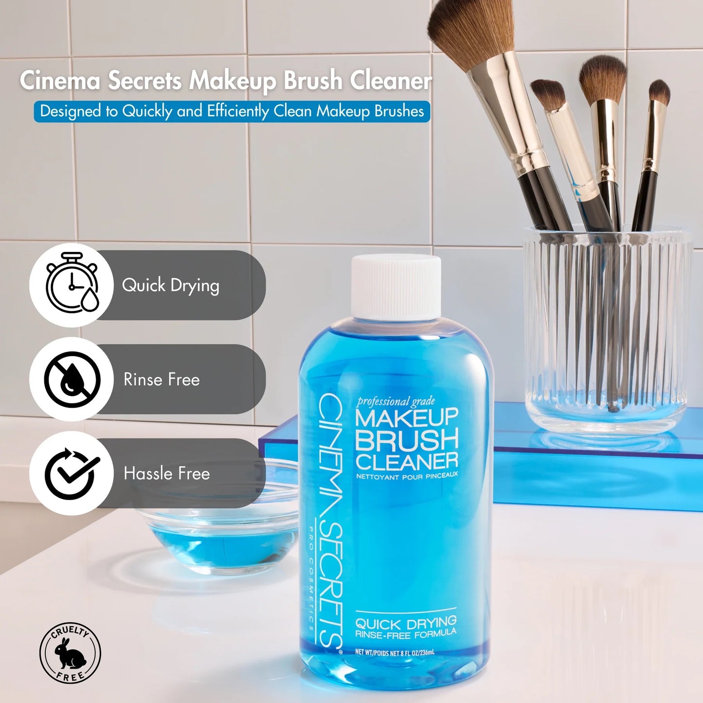 Cinema Secret Makeup Brush Cleaner, 2oz Spray